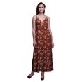 thumbnail image 1 of Bimba Robe Longue Chic Imprimée pour Femmes Feuilles Bohème Été Maxi Tenue de Plage-Xx-Grand, 1 of 6