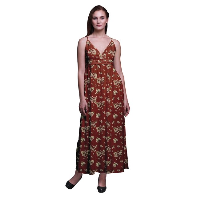 Bimba Robe Longue Chic Imprimée pour Femmes Feuilles Bohème Été Maxi Tenue de Plage-Xx-Grand