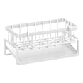 thumbnail image 2 of Étagère Organisatrice pour Éponge d'Évier de Cuisine / Support Compact d'Égouttage en Acier Inoxydable / Support Ventilé Résistant à la Rouille pour Comptoir de Cuisine et de Salle de Bain et Rangement de Zone de Préparation / Blanc Noir, 2 of 6