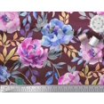 thumbnail image 3 of Soimoi Red Poly Georgette Fabric Leaves & Floral Fabric Prints by Yard 52 Inch Wide, 3 of 3