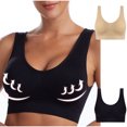 thumbnail image 2 of AherBiu 2pc Plus Size Sports Bras for Women Large Bust High Support Padded Bralettes Seamless Workout Underwear, 2 of 7