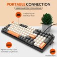 thumbnail image 2 of HAOAN T8 Clavier de Jeu 60 % 68 Touches Compact Mini Clavier Mécanique Filaire avec 18 Commutateurs Bleus Rétroéclairés RVB Chroma Câble de Clavier Bobiné USB-C pour PC Portable Mac XBOX - Bleu Blanc, 2 of 12