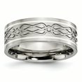 thumbnail image 1 of Titanium Sterling Silver Inlay Celtic Knot Flat 8mm Polished Band Ring 12.5 Size, 1 of 6