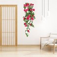 thumbnail image 3 of ziyahi Artificial Rose Garland Simulation Flower Vine Floral Decor Wall Hanging Plastic artificial Flower Rattan, Rose Red, 3 of 8