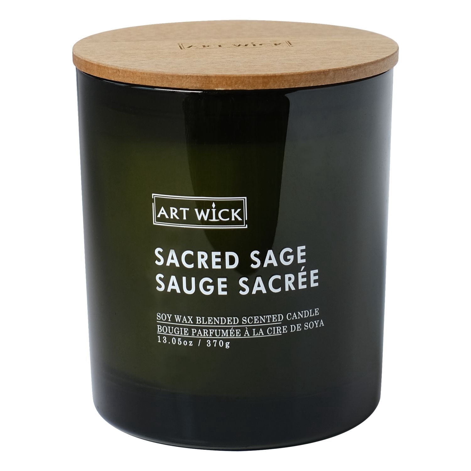 Art Wick 13.05oz Sacred Sage Soy Wax Blended Scented Candle,1 mèche de bois