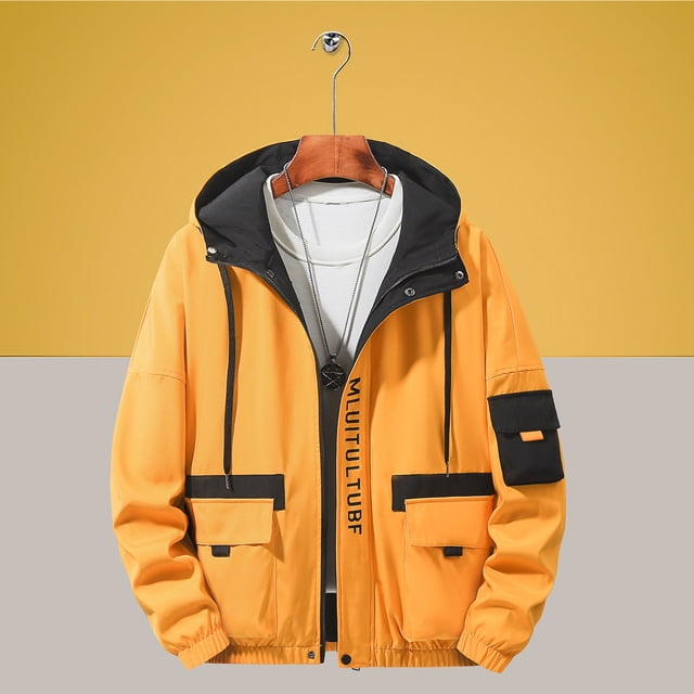 Weiqiqre Jacket for Men Waterproof Sport Snow Ski Outdoor Mountaineering and Riding Tactical Jacket Coat Drawstring Hooded Overcoat Jacket