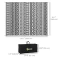 thumbnail image 3 of Outsunny Waterproof Outdoor Rug with Carry Bag 8' x 10', Grey, Cream Boho, 3 of 10