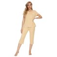 thumbnail image 2 of MINTLIMIT Ensembles de Pyjama Unis pour Femmes, Hauts à Manches Courtes et Pantalons Capri, 2 of 5