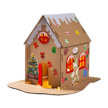 Christmas Cardboard House Kits, Disassemble Cardboard House, Early Learning Toys Style A
