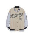 thumbnail image 1 of Faithtur Men's Spring Autumn Casual Coat Long Sleeve Letter Printed Button Up Contrast Color Baseball Jacket, 1 of 4
