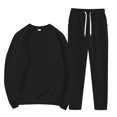 thumbnail image 1 of Outfmvch Ensembles 2 Pcs pour Femmes, Tenues Décontractées pour Femmes, Ensembles 2 Pcs pour Femmes, Veste de Sport Chandail à Col Rond Ensemble, Ensembles 2 Pcs pour Femmes Automne, Ensembles d'Entraînement pour Femmes Noir TG, 1 of 4