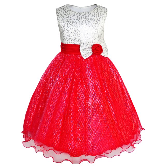 Girls Dress Glitter Sequin Wedding Bridesmaid Pageant 6 Years