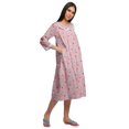 thumbnail image 3 of Moomaya Robe de Nuit Longue Jusqu'au Genou à Patte de Boutonnage pour Femmes, Imprimée, 3 of 6