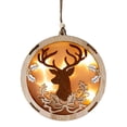 thumbnail image 1 of Led Wooden Round Shape Cutout Ornament (Asstd) - Set of 6, 1 of 1