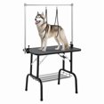 thumbnail image 1 of 36" Dog Grooming Table, Foldable Pet Grooming Table for Dogs at Home with Height Adjustable Arms, Noose, Mesh Tray, 330LBS Static Weight Capacity, Trimming Drying Table for Small/Large Dogs, 1 of 9