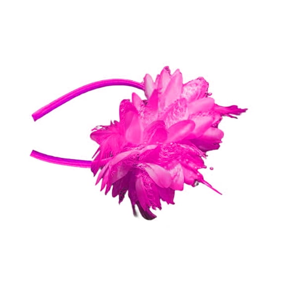 spellwife Women Wedding Ceremony Feather Flower Headband Ornament Girls Banquet Hairband Ladies Cosplay Head Accessory Decoration Rose Red