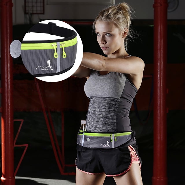 EGNMCR Ceinture de Course avec Porte-Bouteille d'Eau Sac Banane de Sport Sac de Taille pour Hommes et Femmes Ceinture de Sport avec Fermeture Éclair pour Course Randonnée Escalade,