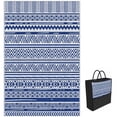 thumbnail image 1 of Outsunny Reversible Outdoor Rug, 6' x 9' Patio Rug, Dark Blue and White, 1 of 10
