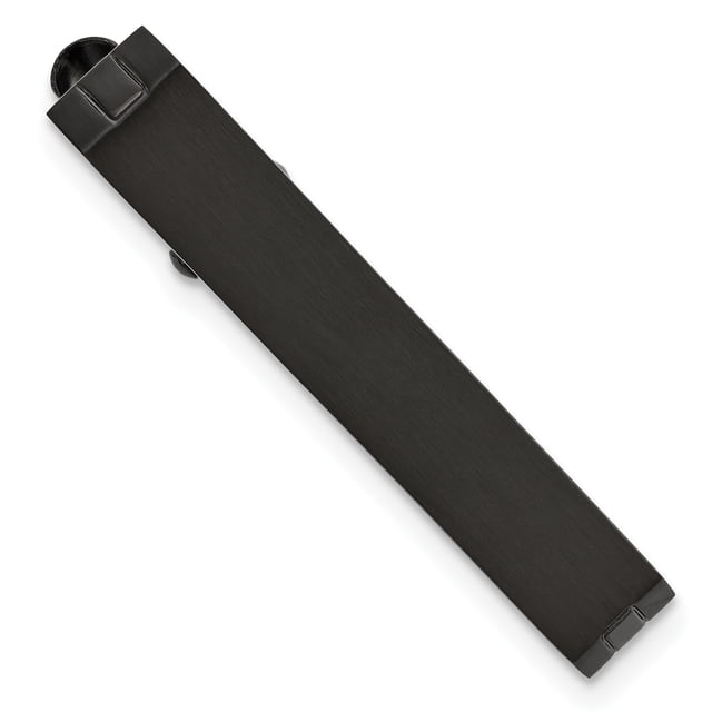 Stainless Steel Black Plated Tie Bar Lapel Pin Tac For Dad Mens For Him