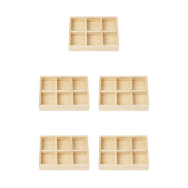 Thinsony Jewelry Display Tray Case Beads Holder Ladies Bangles Gemstone Stackable 6 grids 7.87x5.91x1.38 Inch 5Set