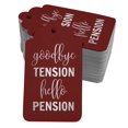 thumbnail image 1 of Inkdotpot Silver Foil Paper Hang Tags Good Bye Tension Hello Pension Retirement Favor Tags 50 Pieces, 1 of 6