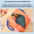 thumbnail image 2 of Corduroy Insulation Bag Color Matching Thickened Water Proof Portable Lunch Bag Ice Pack Lunch Box Bag, 2 of 7