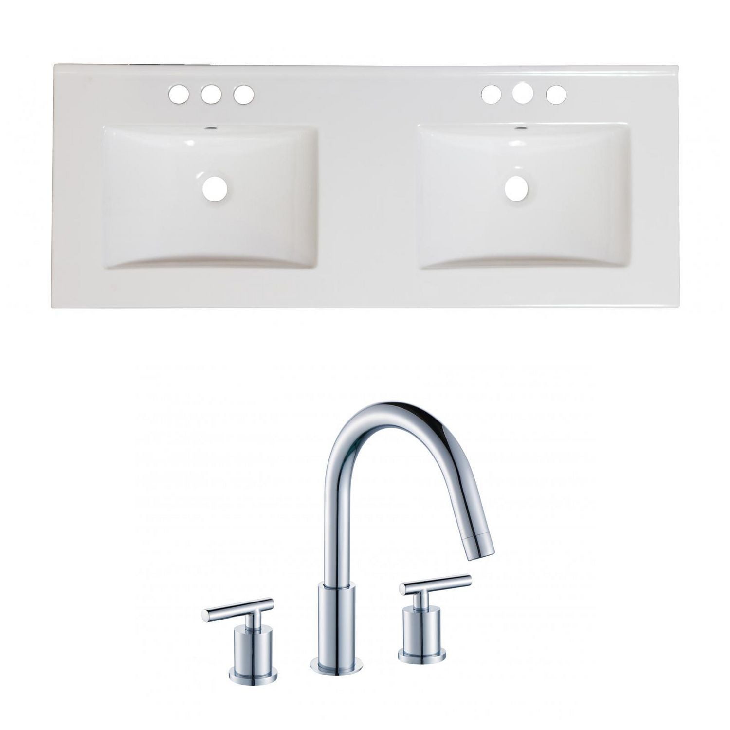 American Imaginations 48-in. W 3H8-in. Ceramic Top Set In White Color AI-27141