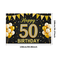 thumbnail image 2 of Golden Glitter Happy 50th Birthday Banner Decorative Background for Milestone Celebration Party Decor Photo Shoot, 2 of 5