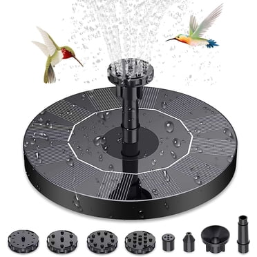 Solar Fountain, Solar Fountain Pump for Bird Bath, Solar Water Fountain with 6 Nozzles and Fixer, Solar Bird Bath Fountains for Outdoors, Fish Tank, Garden, Pond, Pool and Aquarium