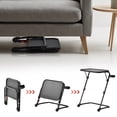 thumbnail image 4 of Homy Casa 2 Pack Dallas Industrial Folding TV Tray Table with Adjustable Height, Sofa Laptop Side Table with Cup Holder, Black, 4 of 6