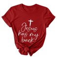 thumbnail image 5 of EGNMCR Easter Chemise Femme Chemises Imprimé de Pâques Lettrage de Pâques pour Femme Imprimé Col Rond Manches Courtes Haut Manches Courtes Col Rond/chemise T-Shirts pour Femmes, 5 of 5