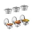 thumbnail image 4 of BeesClover Plat Anti-Frottement pour Buffet, Ensemble de 5 Qt de Plats Ronds Anti-Frottement pour Buffet avec Porte-Couvercle, Réchauds et Réchauds Alimentaires en Acier Inoxydable avec Cuillère et Pinces pour Fêtes, Mariages, 4 of 8