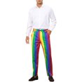 thumbnail image 2 of INSPIRE CHIC Striped Dress Pants for Men's Contrast Color Stripe Trousers 30 Rainbow, 2 of 5