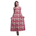 thumbnail image 1 of Bimba Robe Longue Maxi de Soirée pour Femmes en Rayonne à Imprimé Floral, Dos Nu, Bretelles Spaghetti - X-Grand, 1 of 5