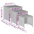 thumbnail image 4 of vidaXL Tables Gigognes 3 Pcs Rotin Poly Brun, 4 of 4