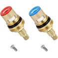 thumbnail image 1 of Brass Bathroom Sink Faucet, Easy To Install Ceramic Disc Stem For Hot And Cold Water, Quarter Turn Faucet Cartridge Replacement For Smooth Operation In Kitchen Or Bathroom (Pack Of 2), 1 of 7