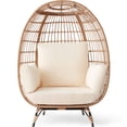 thumbnail image 1 of Best Choice Products Steel Frame Egg Hanging Chair with 4 Cushions, Ivory, 1 of 7