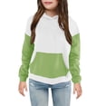 thumbnail image 2 of MeetoTime Sweat à Capuche pour Enfants Manches Longues Col Rond Patchwork Haut Extérieur pour Garçons Filles 4-14 Ans, 2 of 3