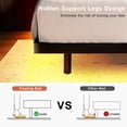 thumbnail image 5 of KOUSEI Floating Bed Frame King Size with LED Lights and Charging Station Modern Metal Platform No Box Spring Required，Black, 5 of 5