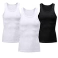 thumbnail image 2 of Aboser 3 Pack Men's Workout Muscle Tank Tops Sleeveless Quick Dry Gym Shirts Stretch Slim Fit Basic Tees Big and Tall Men Performance Quick Dry Tank Top, 2 of 7
