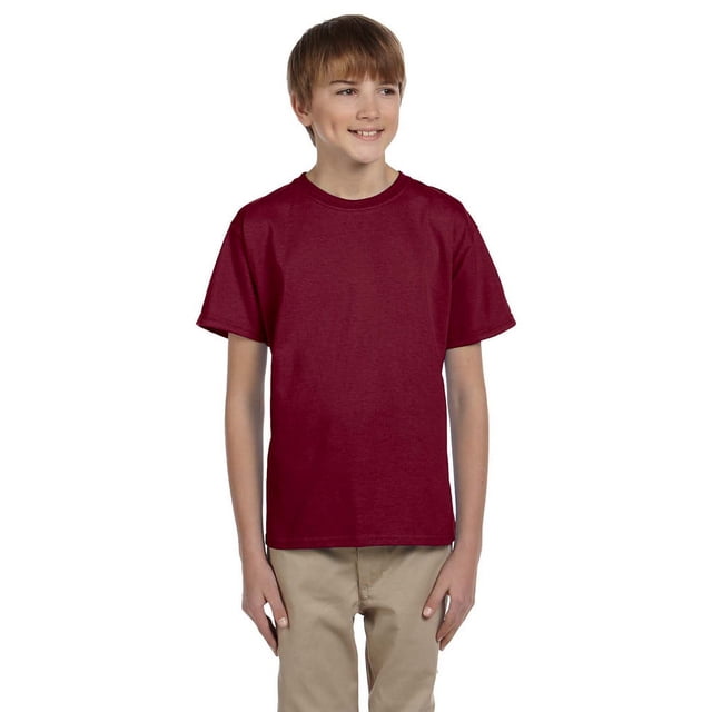 Hanes 5370 Boys Short Sleeve T-Shirt - Cardinal - X-Large