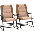 thumbnail image 1 of Outsunny 2pc Patio Foldable Rocking Chair Set, Light Brown, 1 of 10