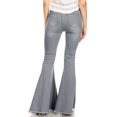thumbnail image 3 of Feinuhan Jeans Rétro Taille Haute à Pattes d'Éléphant pour Femme, Gris, Petit, 3 of 5