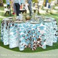 thumbnail image 4 of Blue Gray Dahlia Round Table Cloth 60 Inch,Geometric Flowers Tablecloth Waterproof Stain Wrinkle Resistant Washable Circle Table Cover for Home Kitchen Dining Room Party Outdoor Picnic, 4 of 6