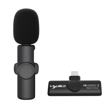 EGNMCR Micro-Cravate Sans Fil 2,4 GHz, Micro à Revers, Enregistrement Audio Vidéo, Micro pour IPhone/Type-C, Micro à Revers