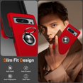 thumbnail image 2 of KOMI for Google Pixel 8 Pro Case, Slim Tough Rugged Shockproof Protective Pixel 8 Pro Phone Case with Metal Ring Kickstand for Google 8 Pro Case, Red, 2 of 5
