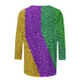 thumbnail image 5 of Penkiiy 2024 Chemise Manches 3/4 Mardi Gras Blouse Fantaisie pour Femmes Tunique à Imprimé Masque de Carnaval Fête à Thème Col Rond T-Shirt L Multicolore, 5 of 5