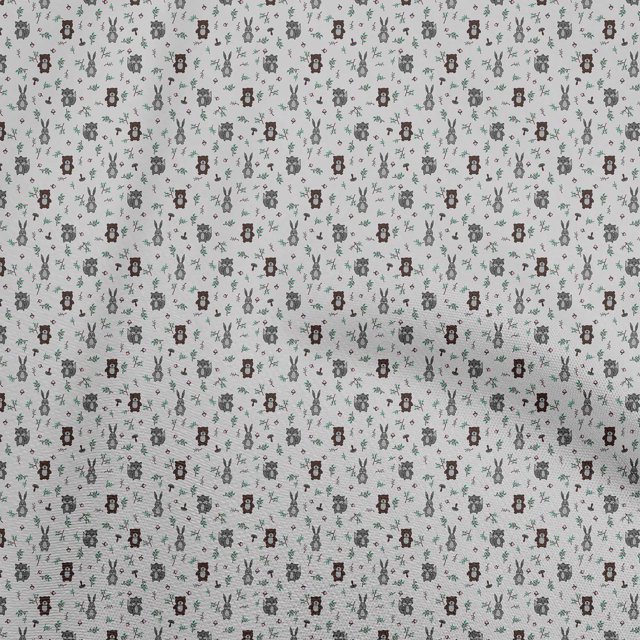 oneOone Rayon Gray Fabric Animal Sewing Craft Projects Fabric Prints By Yard 56 Inch Wide