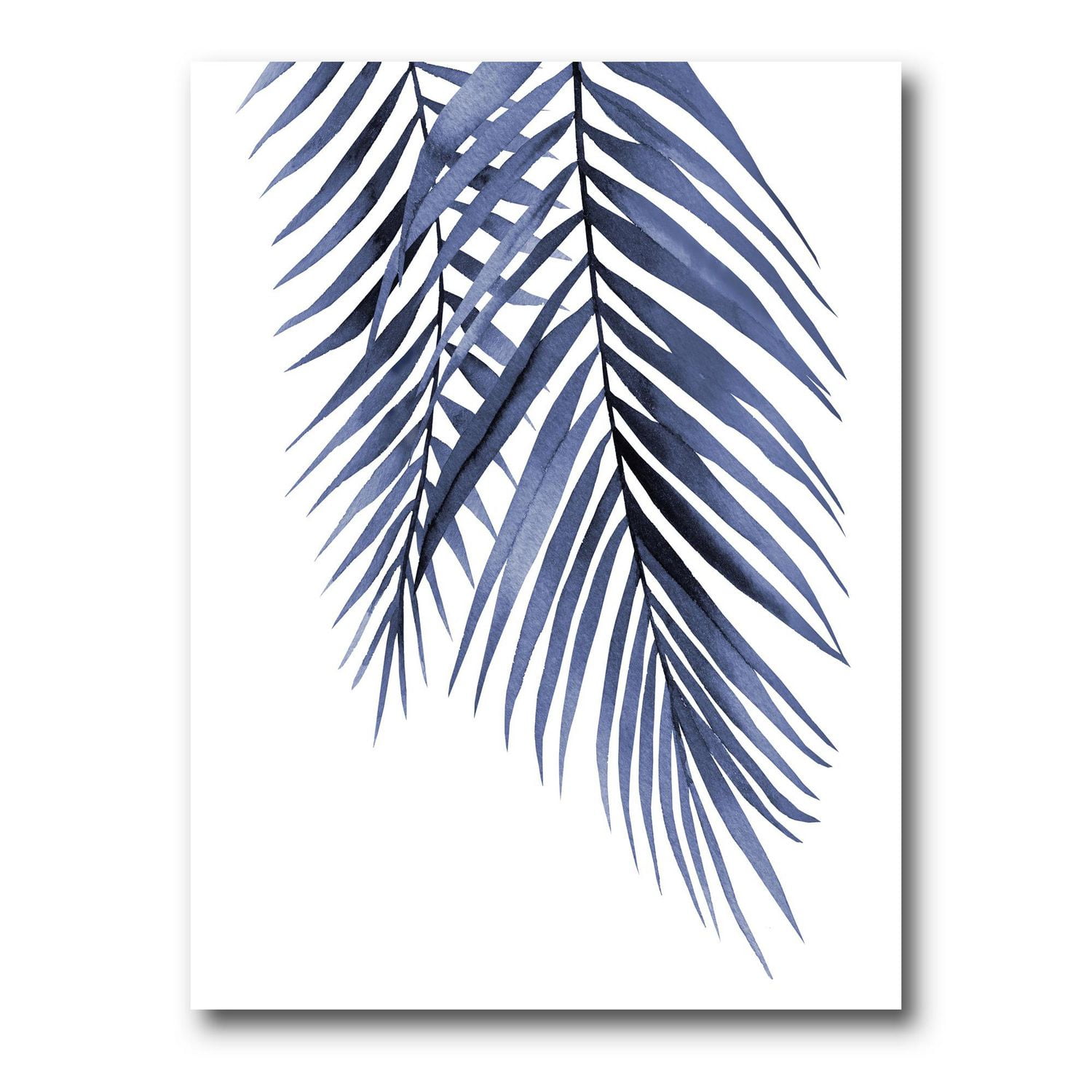 Designart Feuilles de palmier bleu Branches tropicales abstraites Art mural sur toile