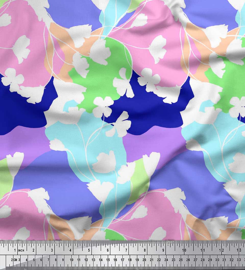 Soimoi Velvet Fabric Floral Shirting Fabric Prints by Yard 58 Inch Wide